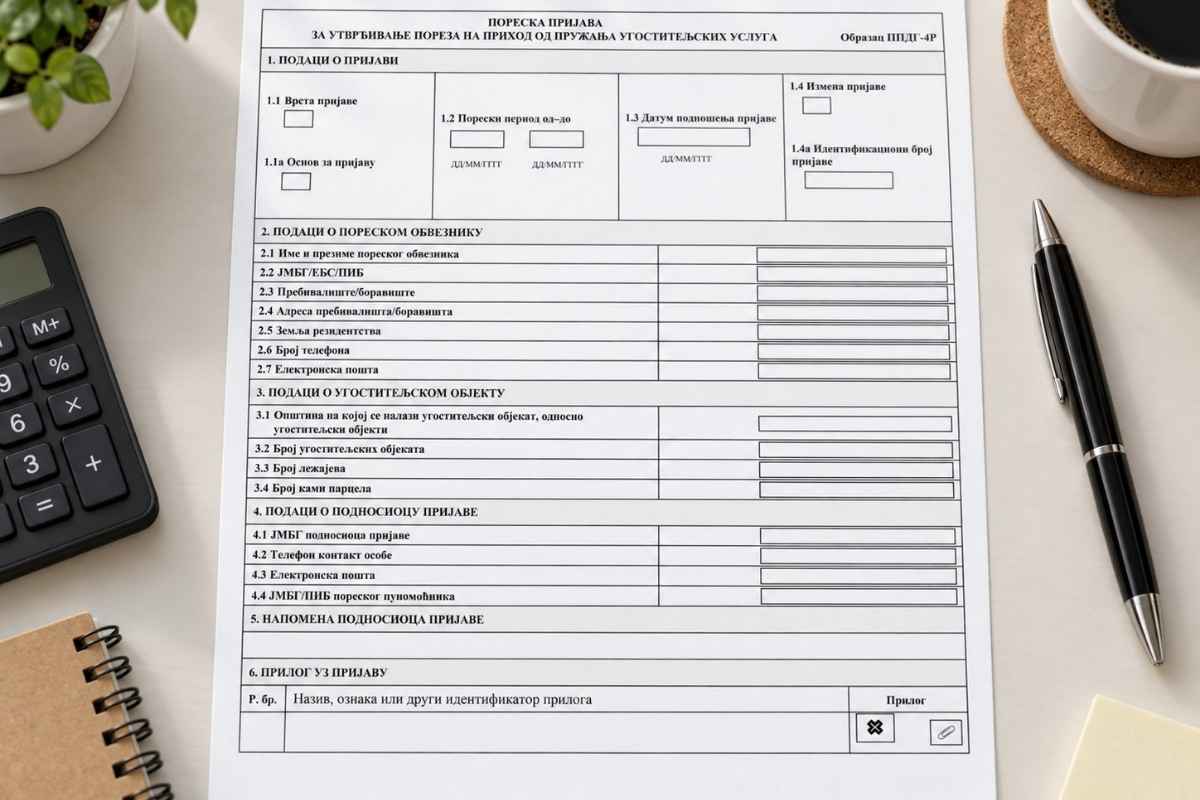 PPDG-4R obrazac na stolu