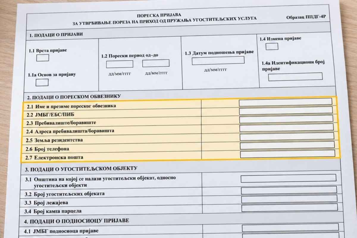 poreski obaveznik podaci